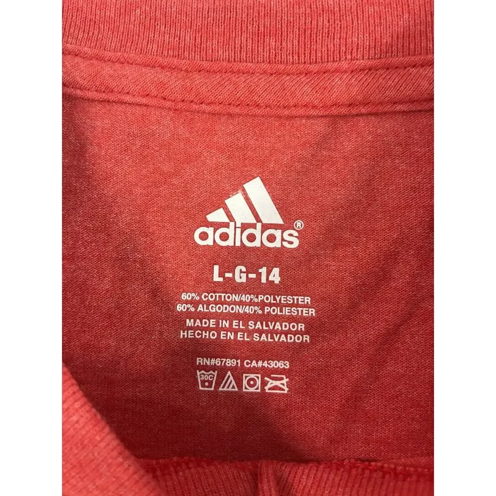 Adidas Wisconsin Badgers Youth Large 14 Red Graphic T-Shirt NCAA NWT
